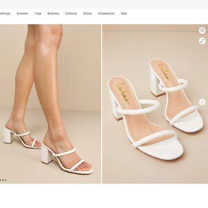Addien White High Heel Sandals Size 6